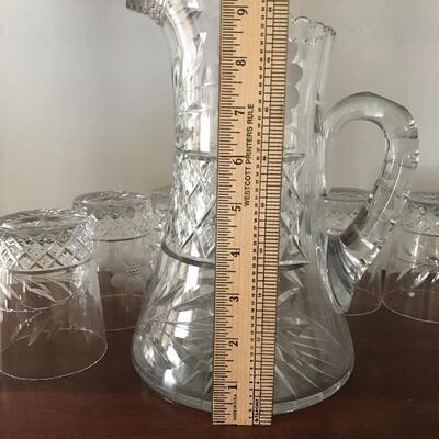 Lot 42L:  Antique Matching Pitcher and Glasses