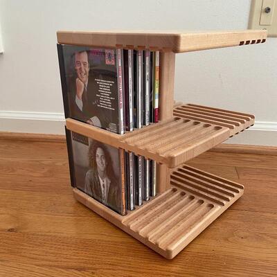 Lot 124 - Wooden CD Rack & CD Collection 