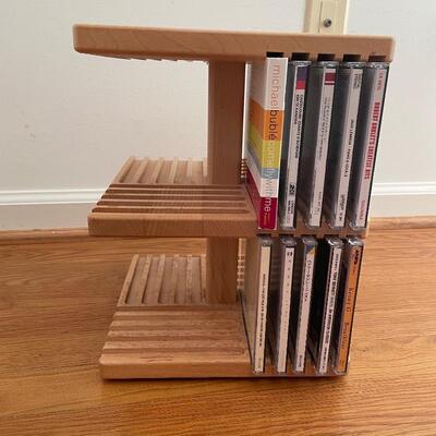 Lot 124 - Wooden CD Rack & CD Collection 
