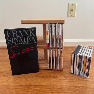 Lot 124 - Wooden CD Rack & CD Collection 
