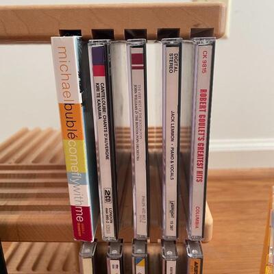 Lot 124 - Wooden CD Rack & CD Collection 