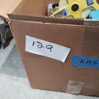 lot 129 -assorted parts, kits, tape measure, organizer/contents, removable seats, Craftsman, Creed, O-rings, etc.