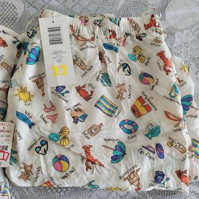 Lot 193: New Summer Beach Theme Shorts & Shirt Set and New Bathing Suit Cover Up Dress 