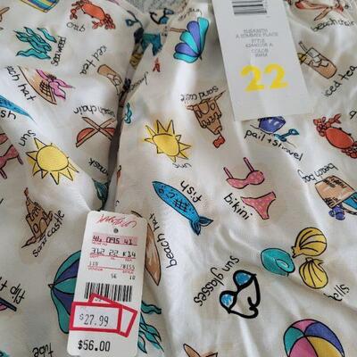 Lot 193: New Summer Beach Theme Shorts & Shirt Set and New Bathing Suit Cover Up Dress 