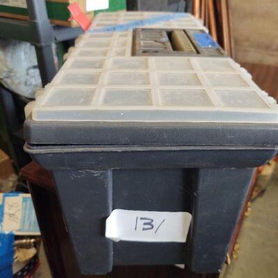 lot 131 - Tool box of assorted wrenches, sockets, drill bits, etc. (50+)