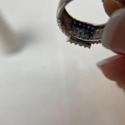 K590 14k White Gold Sapphire Ladies Ring 