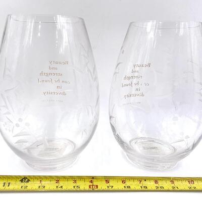HALLMARK MAYA ANGELOU LARGE GLASS VASES SET OF 2