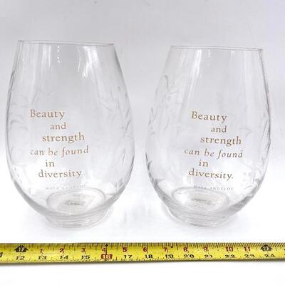 HALLMARK MAYA ANGELOU LARGE GLASS VASES SET OF 2