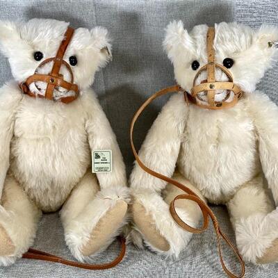 Pair of Steiff Muzzle Teddy Bear Replicas with Original Boxes COAs