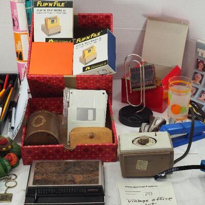 Lot 20 Vintage floppys and office supplies
