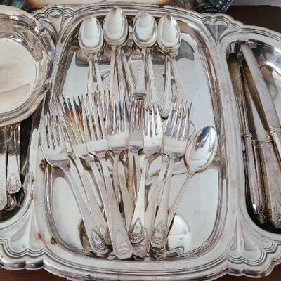 Lot 19F: Silver Plate Serving Pieces