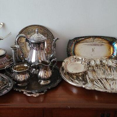 Lot 19F: Silver Plate Serving Pieces