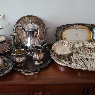 Lot 19F: Silver Plate Serving Pieces