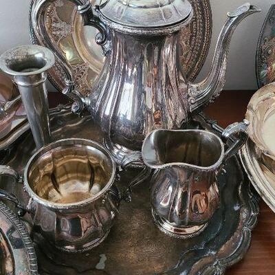 Lot 19F: Silver Plate Serving Pieces