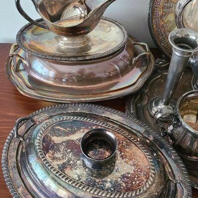 Lot 19F: Silver Plate Serving Pieces