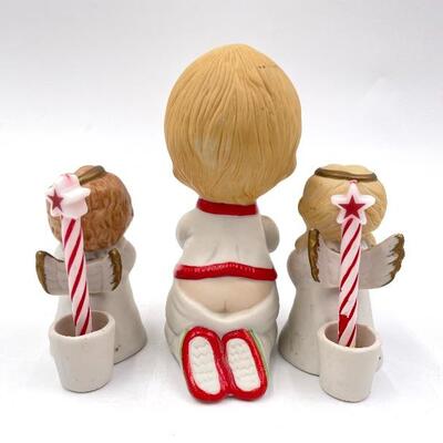 RUSS CHRISTMAS BOY AND ANGELS FIGURINES SET OF 3