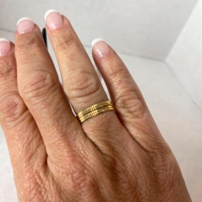 K596 Two Sets of Two 18k Yellow Gold Rings /Bands 