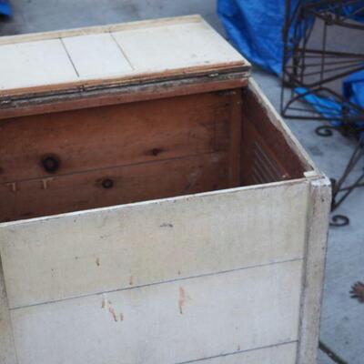 Lot 24  Hinged wooden victorian Food keeper/ ice box