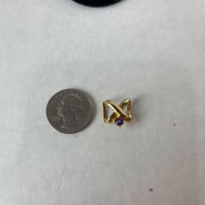 K598 14k Yellow Gold Amethyst Slide / Pendant  