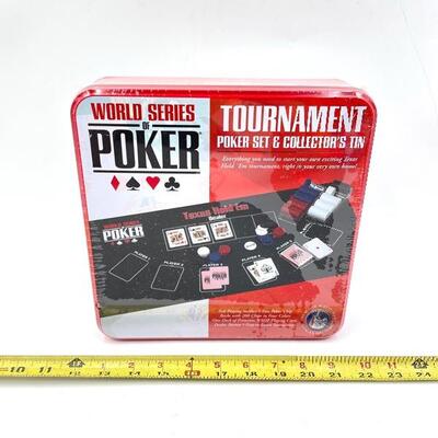 WORLD SERIES OF POKER TOURNAMENT POKER SET & COLLECTORâ€™S TIN - NEW
