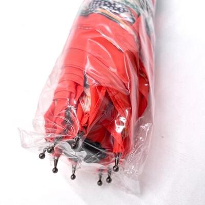 CORAL RAINDROP UMBRELLA WITH MATCHING SHOPPING BAG