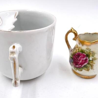 GERMAN BOWL, MOUSTACHE CUP, AND MINI PITCHER