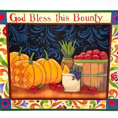 JIM SHORE HEARTWOOD CREEK THANKSGIVING CARVED PLAQUE