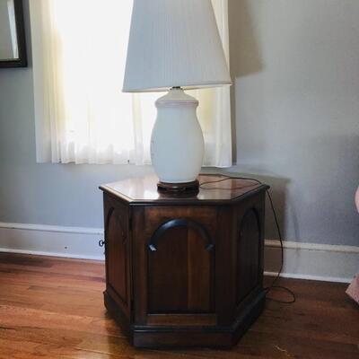 Lot 97L:  Hexagon Endtable and Lamp