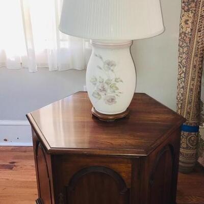 Lot 97L:  Hexagon Endtable and Lamp