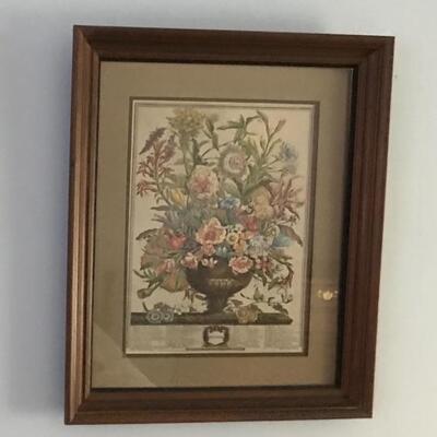 Lot 81SB: Wood Framed Floral Prints