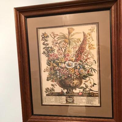Lot 81SB: Wood Framed Floral Prints