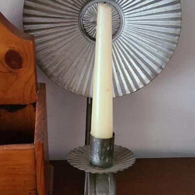 Lot 26F: Tin Sconces, Wood Carved Duck and More
