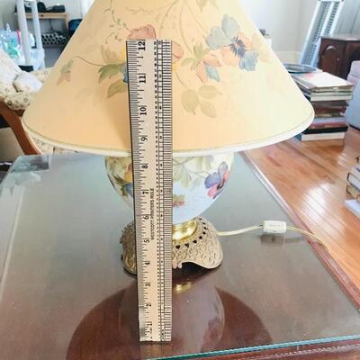 Lot 94L:  Lamp and Glass Top Side Table  