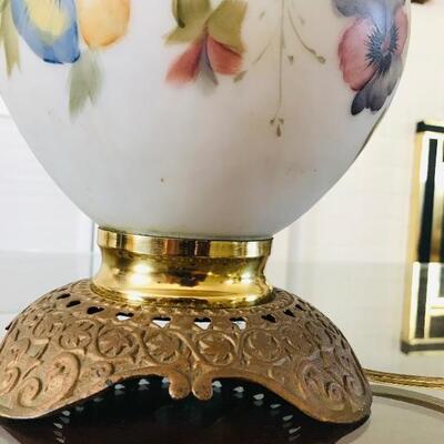Lot 94L:  Lamp and Glass Top Side Table  