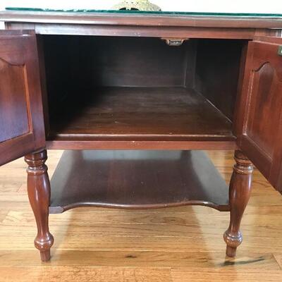 Lot 94L:  Lamp and Glass Top Side Table  