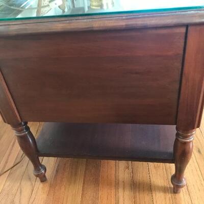 Lot 94L:  Lamp and Glass Top Side Table  
