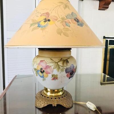 Lot 94L:  Lamp and Glass Top Side Table  