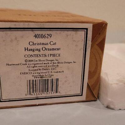 Lot 272: (2) New JIM SHORES Christmas Cat Hanging Ornaments
