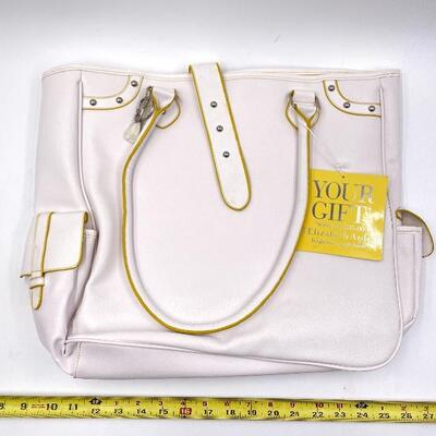 ELIZABETH ARDEN WHITE AND YELLOW TOTE