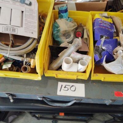 lot 150 -Assorted plumbing parts and case of parts