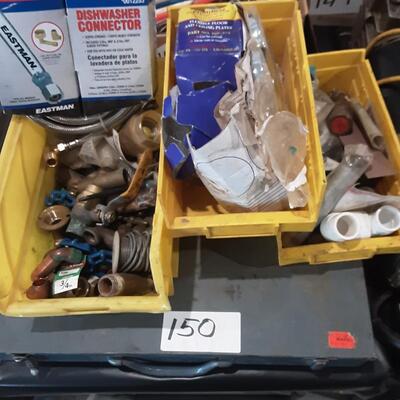 lot 150 -Assorted plumbing parts and case of parts