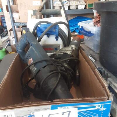 lot 157 - PH210 pneumatic, Ryobi reciprocating saw, Lenox tank/hose