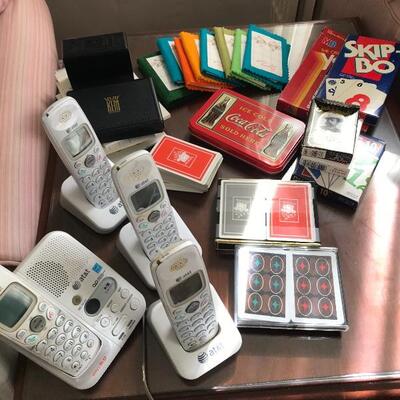 Lot 93L:  Phone System and Playing Cards