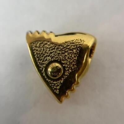 K601 14k Yellow and White Gold Diamond Heart Shaped Pendant and Slide 