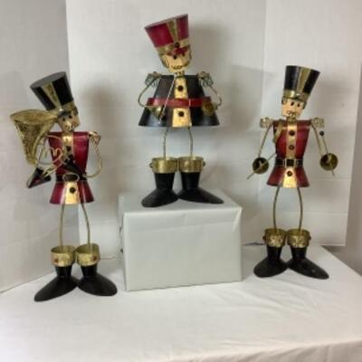 G - 812. Three Metal Sculpted Musicians Lot  