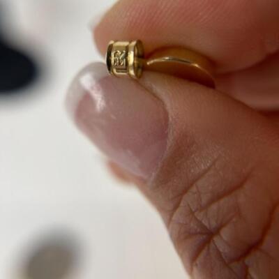 K606 14k Yellow & White Gold Diamond Cut Heart Shaped Pendant 