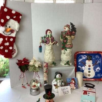 G - 813  Snowman Lot ( Hooked rug Style Stocking ) 