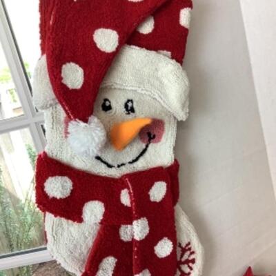 G - 813  Snowman Lot ( Hooked rug Style Stocking ) 