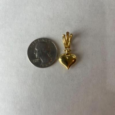 K613 18k Yellow Gold Heart Pendant 