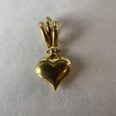 K613 18k Yellow Gold Heart Pendant 